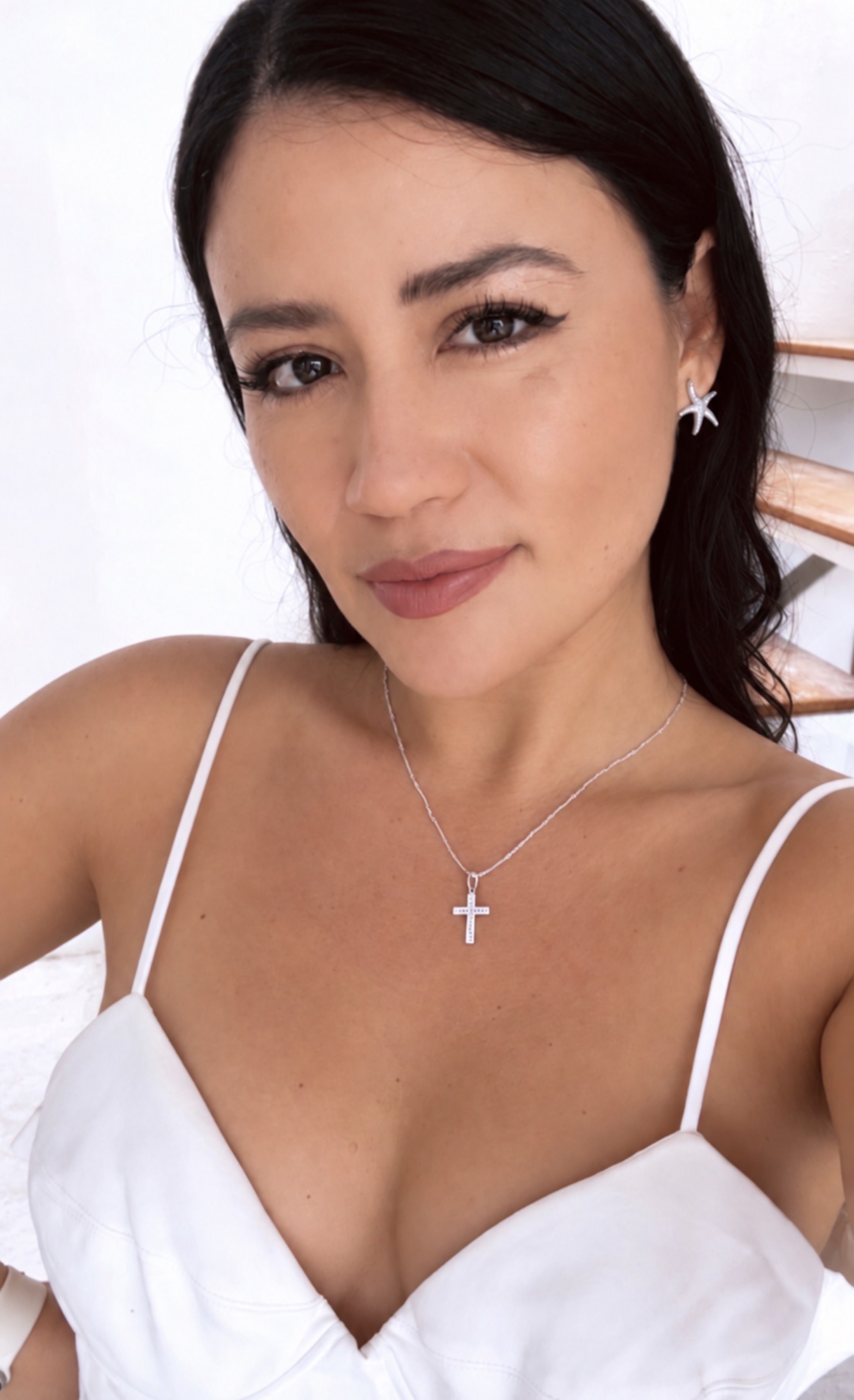 Natali Constante in white